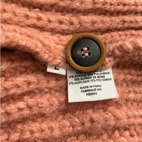 Ulla Johnson Elle Cardigan Rosewood Baby Alpaca Puff Sleeve Knit Sweater Large - Picture 12 of 13